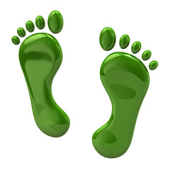 Green footprints icon