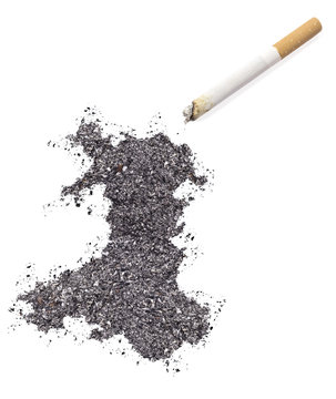 Ash shaped as Wales and a cigarette.(series)