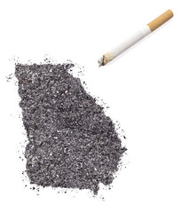 Ash shaped as Georgia and a cigarette.(series)