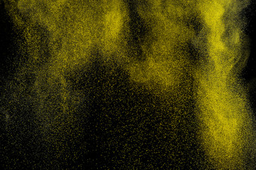 Abstract yellow and gold  paint Holi.