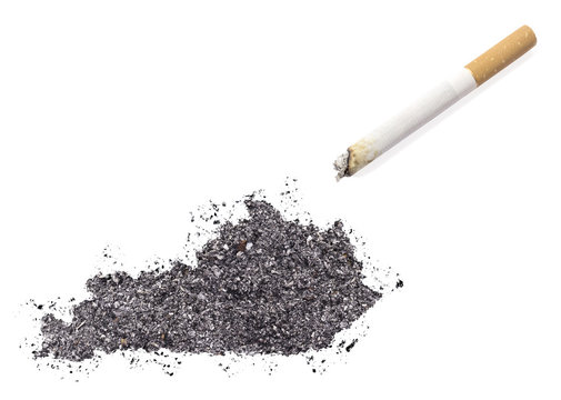 Ash shaped as Kentucky and a cigarette.(series)
