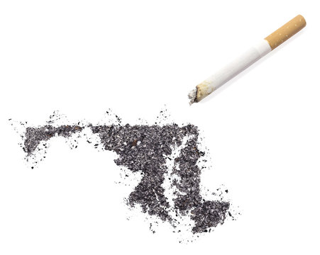 Ash shaped as Maryland and a cigarette.(series)