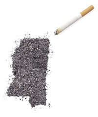 Ash shaped as Mississippi and a cigarette.(series)