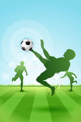 Obraz premium Soccer Background with three Players
