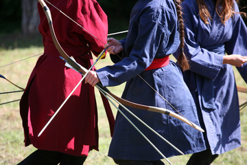 Female archers on a medieval fighting event