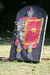 Arrows and target as a legionary on a historical fighting show