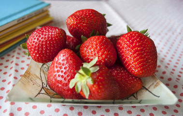 fresh red and ripe strawberries