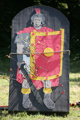 Arrows and target as a legionary on a historical fighting show