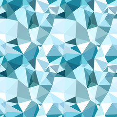 Vector low poly seamless pattern. Blue winter polygonal abstract