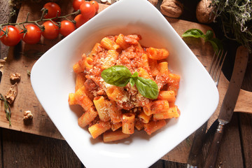 Penne pasta in tomato sauce