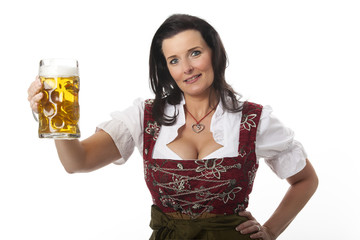 Bayerische Frau in einem Dirndl