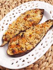 Stuffed eggplants with rice