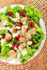 Chicken salad with cherries