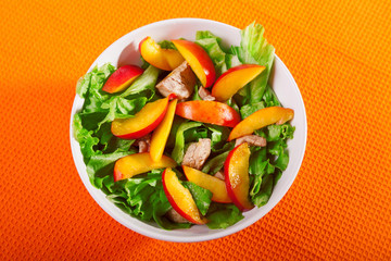 Chicken salad with peaches