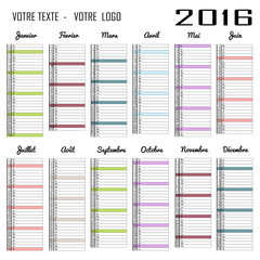 Calendrier personnalisable 2016