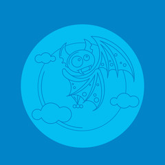 Vampire Dracula for Halloween. Vector icon in style flat