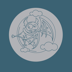 Vampire Dracula for Halloween. Vector icon in style flat