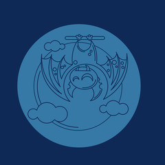 Vampire Dracula for Halloween. Vector icon in style flat