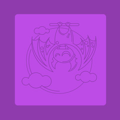 Vampire Dracula for Halloween. Vector icon in style flat