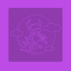 Vampire Dracula for Halloween. Vector icon in style flat