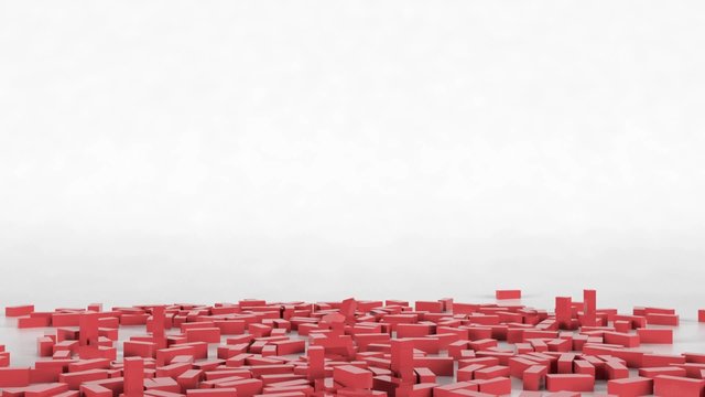 崩れるブロックの壁