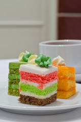 layer cake with coffee