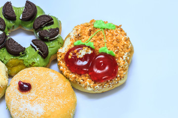 Colorful donut on white background
