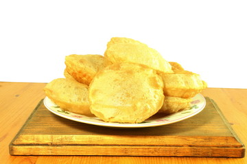 puri indian food fried wheat flour roti chapati or flat bread 
