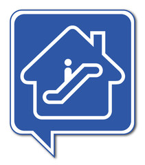Logo maison et escalator.