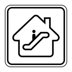 Logo maison et escalator.