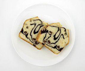 Marble Cakes with lemon on a teller