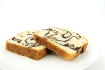 Marble Cake with lemon on a teller