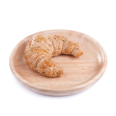whole wheat croissant isolated on white background