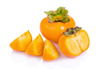persimmon on white background