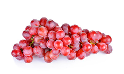 Fresh red grape on white background