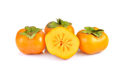  persimmons on white background