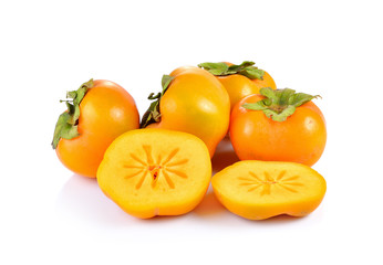  persimmons on white background