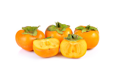  persimmons on white background