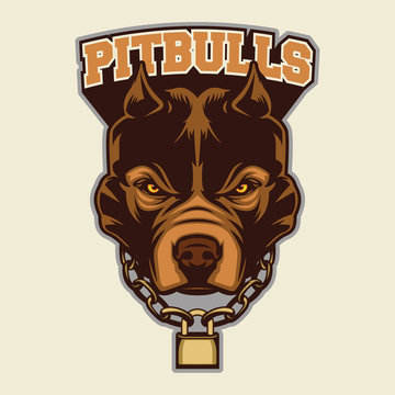 Pit bull Head Mascot