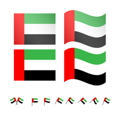 United Arab Emirates Flags EPS10