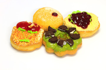 Colorful donut on white background