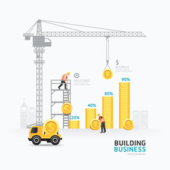Infographic business money graph template design. building 