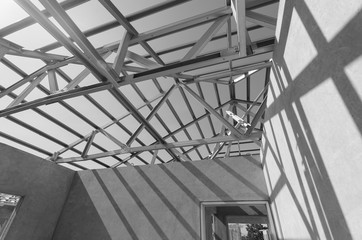 Fototapeta premium Steel Roof Black and White-15