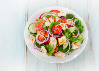 Healthy fresh salad with chicken.