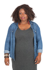 Beautiful woman doing different expressions in different sets of clothes: love