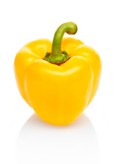 Yellow pepper isolated on white background. Clipping path included