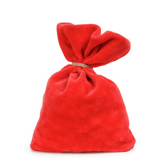 Santa red bag, isolated on white