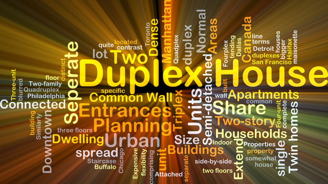 Duplex house background concept glowing