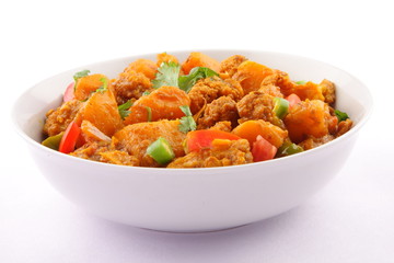 Tradirional  Indian vegetable  dish -Aloo Gobi,with potatoes and cauliflower
