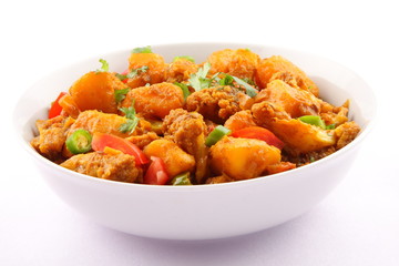  Indian  curry dish -Aloo Gobi,with potatoes and cauliflower